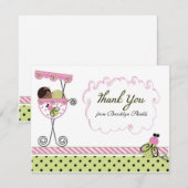 Little Lady Ladybug Thème Carte de remerciements (Devant / Derrière)