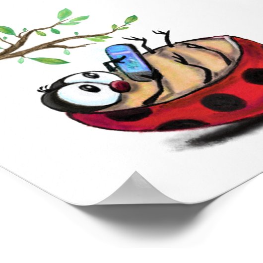 Little Ladybug avec téléphone Poster Spring (Coin)