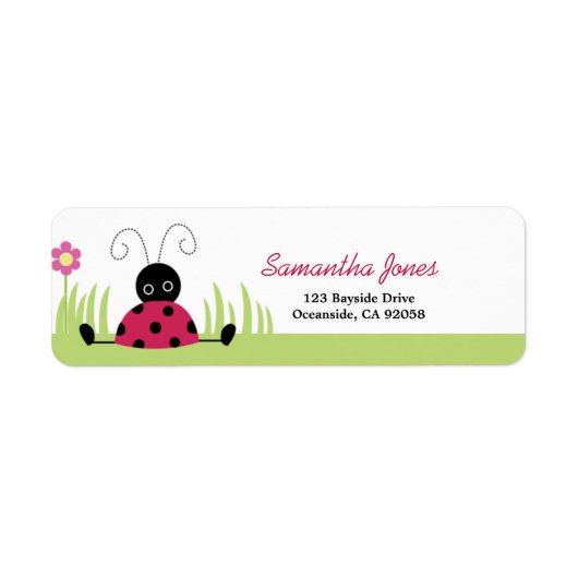 Little Ladybug Baby shower Address Label (Voorkant)