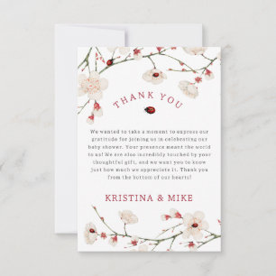 Little Ladybug Baby shower Bedankkaart