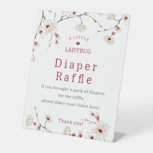 Little Ladybug Baby shower Luier Raffle Reclamebord Met Voetstuk