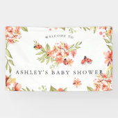 Little Ladybug | Baby shower Welkomstbanner Spandoek (Horizontaal)