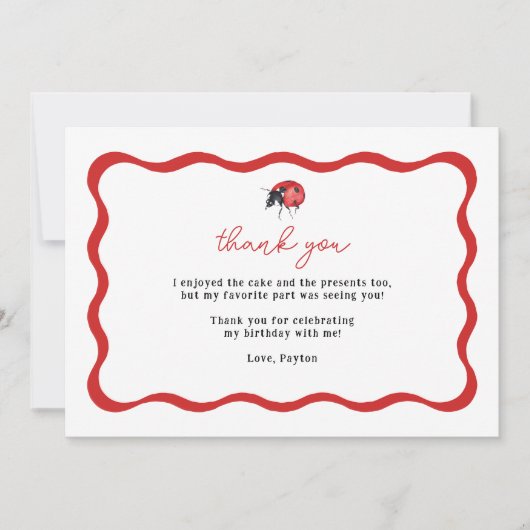 Little Ladybug Birthday Bedankt (Voorkant)