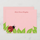 Little Ladybug Birthday Bedankt kaarten (Voorkant / Achterkant)