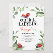 Little Ladybug Birthday Invitation Kaart (Voorkant)