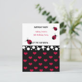 Little Ladybug Birthday Invitation Kaart (Staand voorkant)