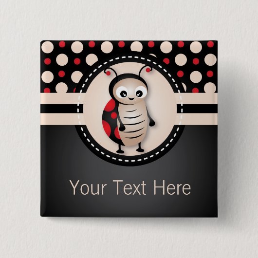 Little Ladybug Birthday Party Favor Button (Voorkant)