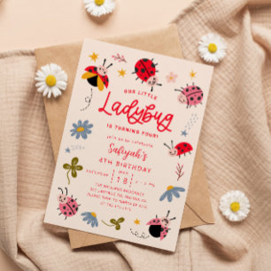 Little Ladybug Birthday Party Kaart