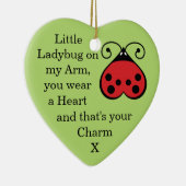 Little Ladybug Charming Heart Shape Ornament Green (Rechts)