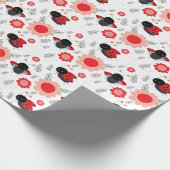 Little Ladybug Cute Pattern Cadeaupapier (Hoek)