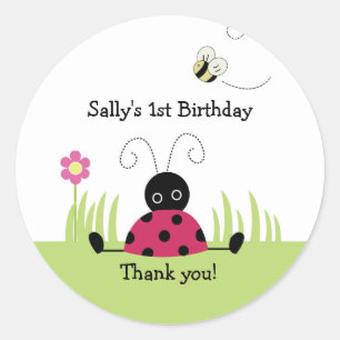 Little Ladybug Favor Sticker Baby shower Birthday