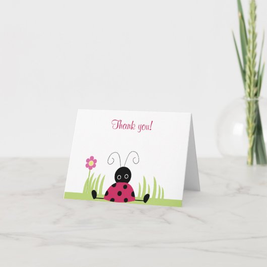 Little Ladybug Folded Bedankt notities (Voorkant)