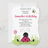 Little Ladybug Girl Anniversaire Invitation Die Cu (Devant)