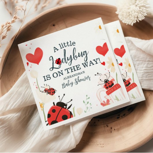 Little Ladybug Girl Baby shower Servet