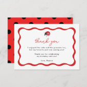 Little Ladybug Girl Birthday Party Merci (Devant / Derrière)