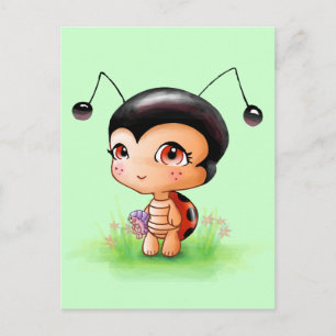 Little Ladybug Girl Briefkaart