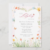 Little Ladybug Wildflower Baby Shower Kaart (Voorkant)