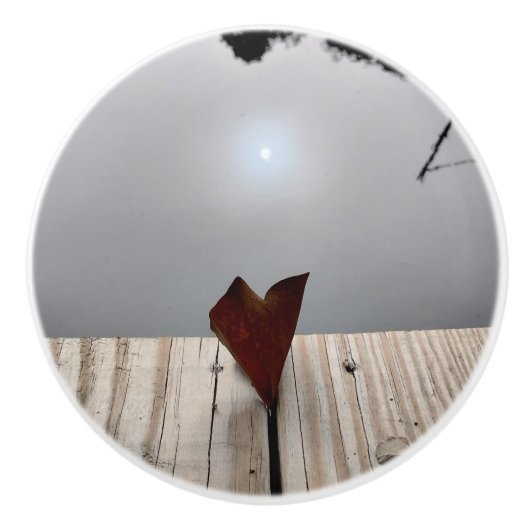 Little Lake Heart Love Leaf Keramische Knop (Voorkant)