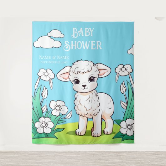 Little Lamb Achtergrond Wandkleed (Voorkant)