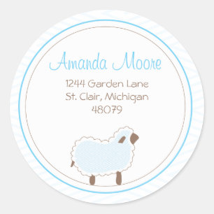 Little Lamb Adreslabel Ronde Sticker