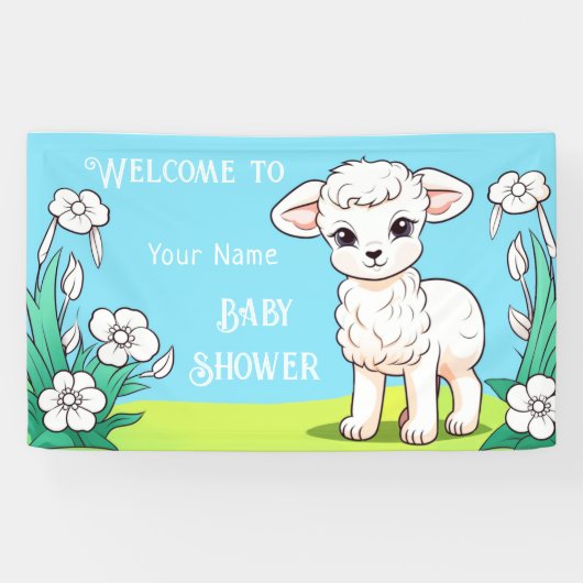 Little Lamb Baby shower Banner (Horizontaal)