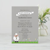 Little Lamb Baby shower Invitation Kaart (Staand voorkant)