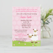 Little Lamb Baby shower Invitation Kaart (Staand voorkant)