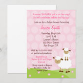 Little Lamb Baby shower Invitation Kaart (Voorkant / Achterkant)