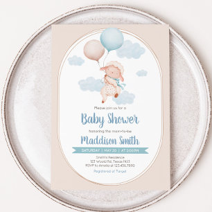 Little Lamb Baby Shower Kaart
