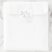 Little Lamb Baby shower Vierkante Sticker (Tas)