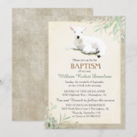 Little Lamb Baptism Geslacht Neutrale Uitnodiging