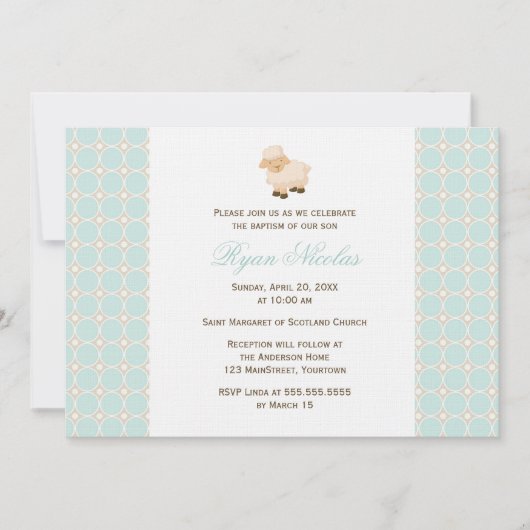 Little Lamb Baptisme Kaart (Voorkant)