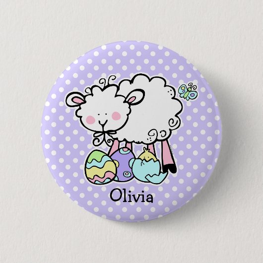 Little Lamb Easter Pin (pd) Ronde Button 5,7 Cm (Voorkant)