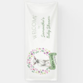 Little Lamb en  Flowers Spring Baby shower Spandoek (Verticaal)