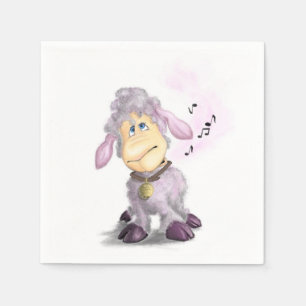 Little Lamb met Bell - Voeg Jouw tekst/Name toe Servet