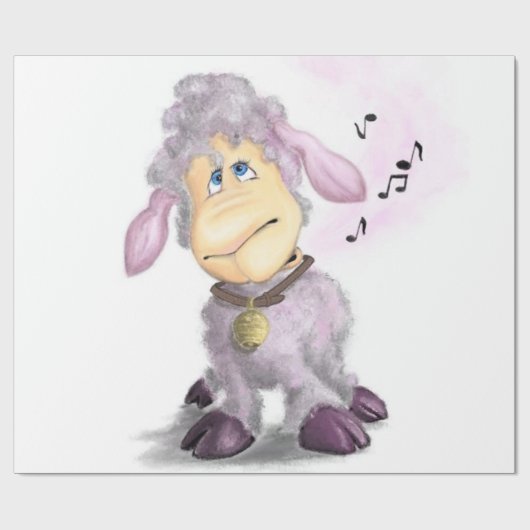 Little Lamb met Bell Wrapping Paper Gift Cadeaupapier (Vlak)