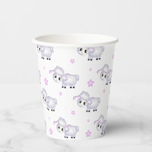 Little Lamb Sheep Baby shower positief Papieren Bekers