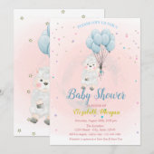 Little Lamb Sheep Stars Baby shower Invitation (Devant / Derrière)
