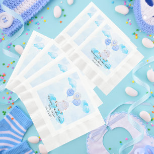 Little Lamb Soaring Hoog in Jongen Blauwe Ballonne Servet