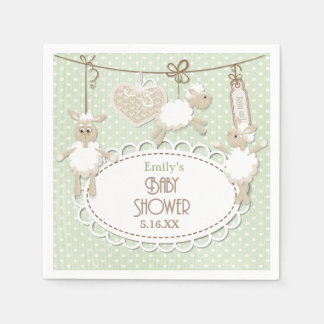 Little Lamb Toys Baby shower Papieren servetten
