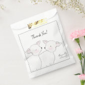 Little Lamb Twins Baby shower Bedankzakje (Gezegeld)