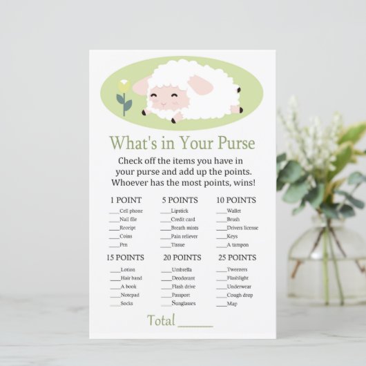 Little lamb Wat zit er in je tas spel (Staand voorkant)