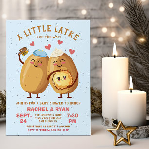 Little Latke Hanukkah Baby shower Kaart