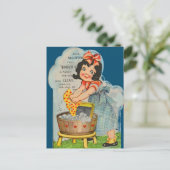 Little Laundry Girl Briefkaart 1950 (Staand voorkant)