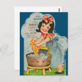 Little Laundry Girl Briefkaart 1950 (Voorkant / Achterkant)