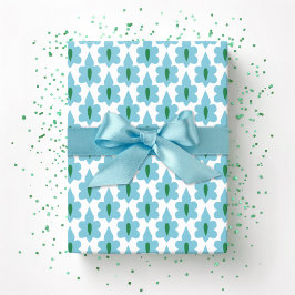 Little Leaf in Green and Aqua Cadeaupapier