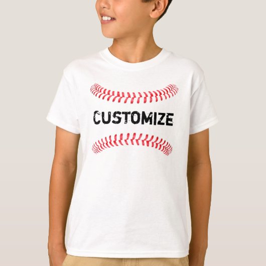 Little League Baseball Custom Team Name/Text Kinde T-shirt (Voorkant)