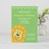Little Leo Lion BIRTHDAY Uitnodiging 5 x 7 (Staand voorkant)