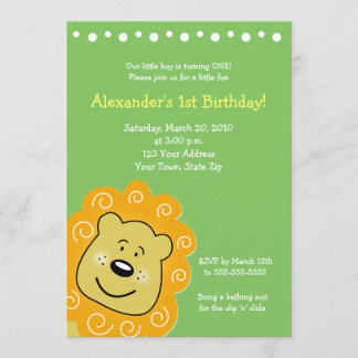 Little Leo Lion BIRTHDAY Uitnodiging 5 x 7