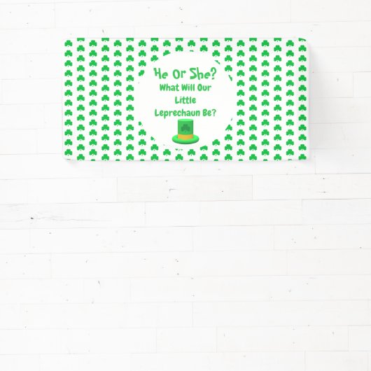 Little Leprechaun Gender onthulling Spandoek (Insitu)